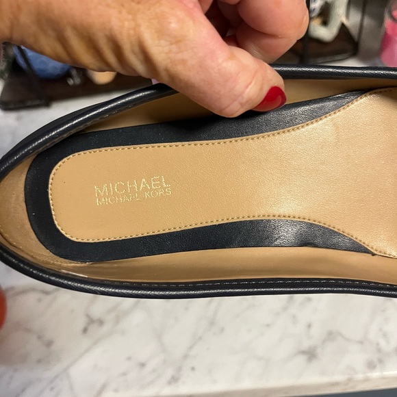 Michael Kors Navy Blue Flats with Gold Accent - Picture 6 of 10
